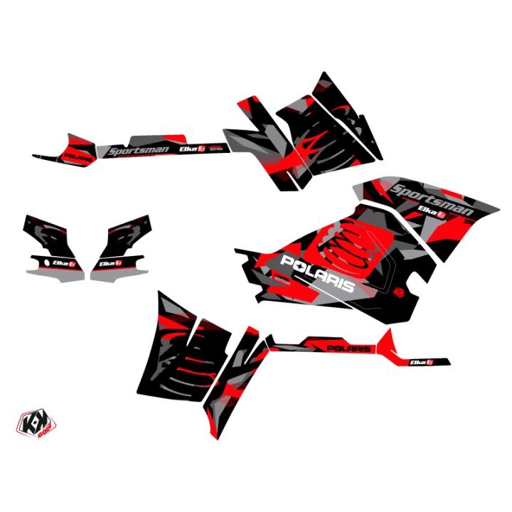 Kit Déco Quad Elka Polaris 570 Sportsman Forest Gris Rouge (2018-2020