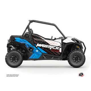 Kit Déco SSV Kinetik Can Am Maverick Sport Avec Portes Blanc Bleu (20