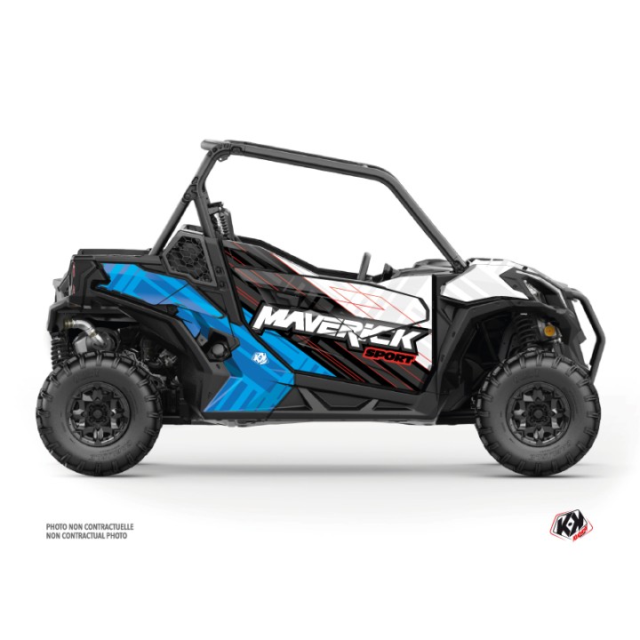 Kit Déco SSV Kinetik Can Am Maverick Sport Avec Portes Blanc Bleu (20