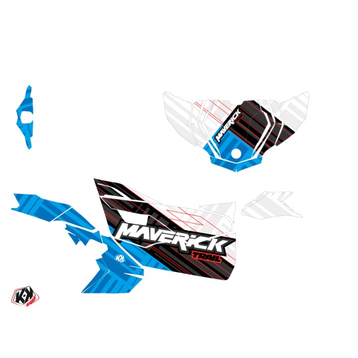 Kit Déco SSV Kinetik Can Am Maverick Trail Avec Portes Blanc Bleu (20