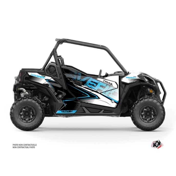 Kit Déco SSV Kallin Can Am Maverick Trail Avec Portes Blanc Bleu (201
