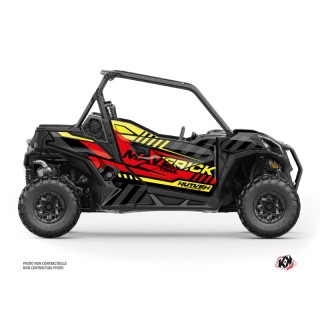 Kit Déco SSV Konkeror Can Am Maverick Trail Avec Portes Rouge Jaune (