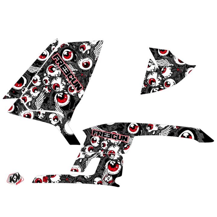 Kit Déco Quad Freegun Eyed Polaris Scrambler 500 Gris Rouge (1997-200