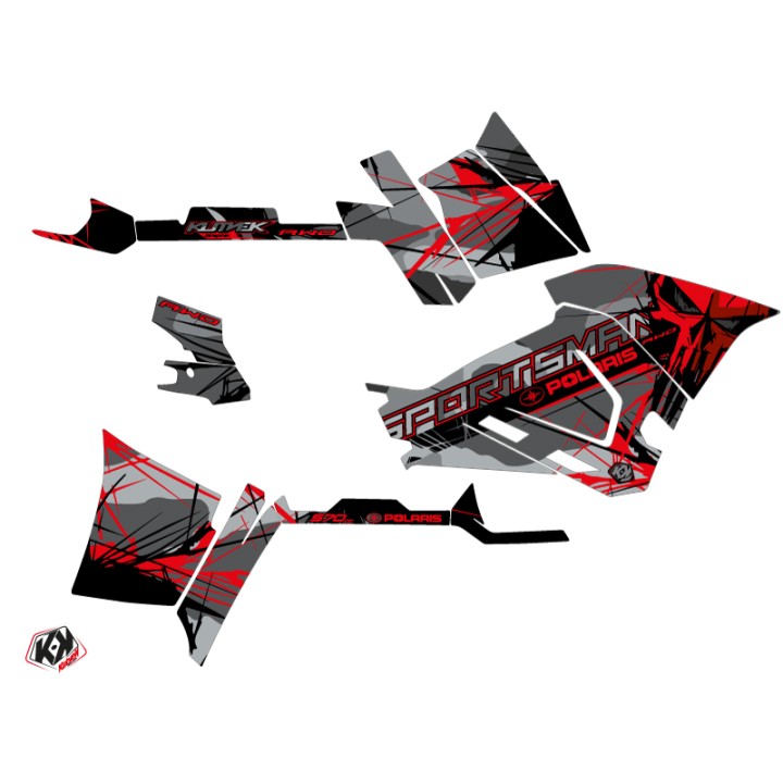 Kit Déco Quad Evil Polaris 570 Sportsman Forest Gris Rouge (2014-2017