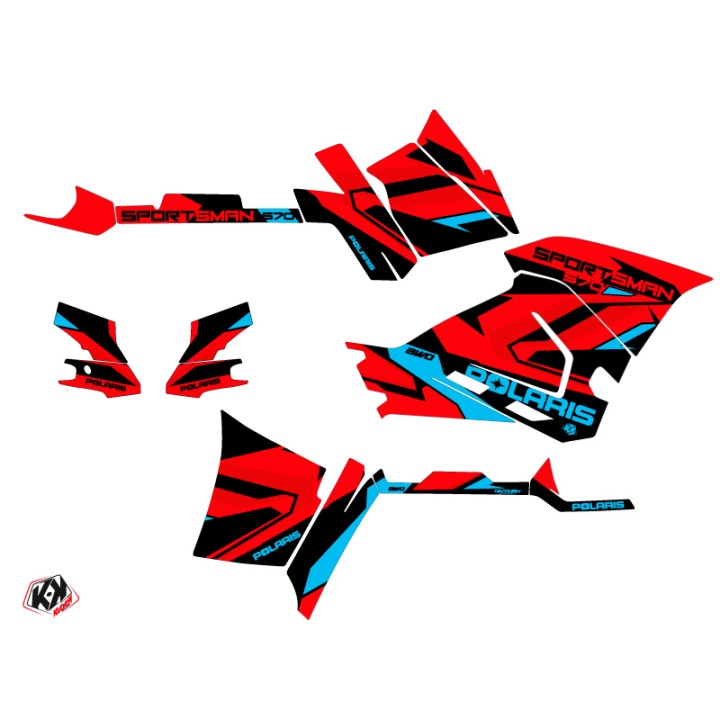 Kit Déco Quad Hidden Polaris 570 Sportsman Forest Rouge Bleu (2014-20
