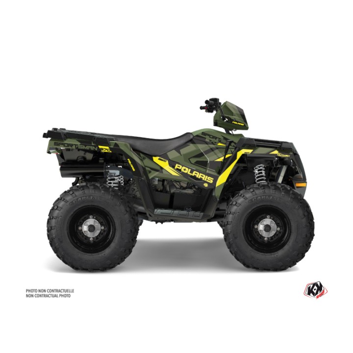 Kit Déco Quad Hidden Polaris 570 Sportsman Forest Vert Jaune (2014-20