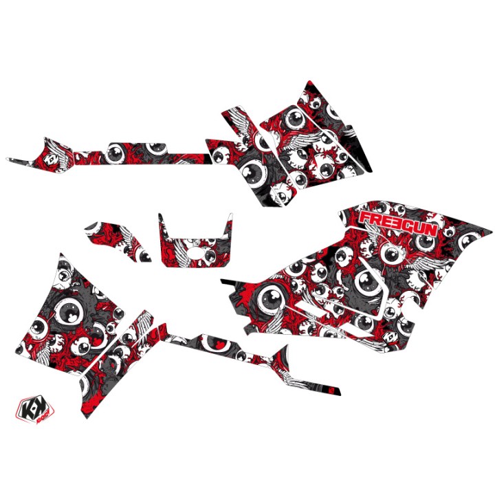 Kit Déco Quad Freegun Eyed Polaris 570 Sportsman Forest Rouge Gris (2