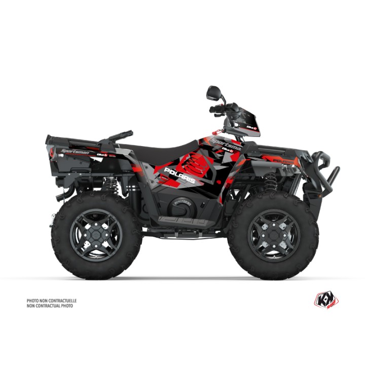 Kit Déco Quad Elka Polaris 570 Sportsman Forest Gris Rouge (2014-2017