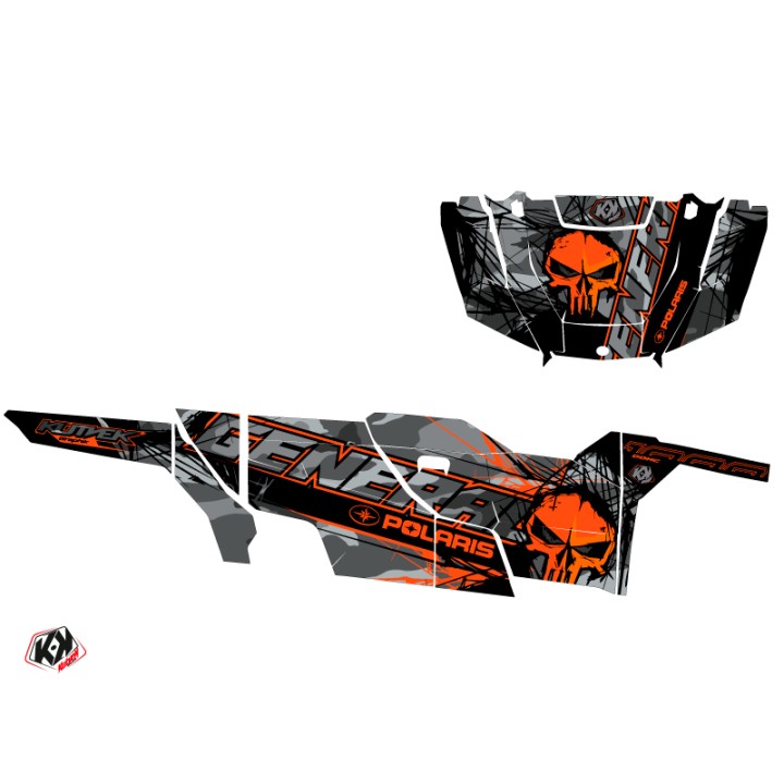 Kit Déco SSV Evil Polaris GENERAL 1000 4 portes Gris Orange (2022-202