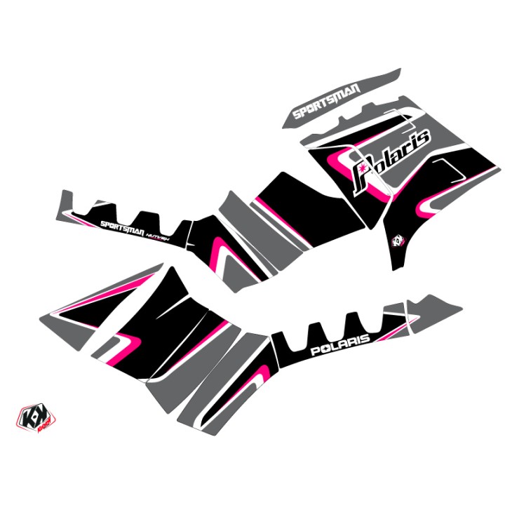 Kit Déco Quad Vintage Polaris 850 Sportsman Forest Noir Rose (2013-20
