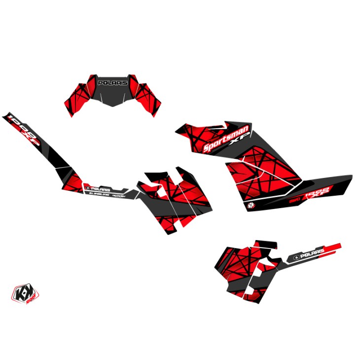 Kit Déco Quad Spin Polaris 850 Sportsman Forest Noir Rouge (2013-2016