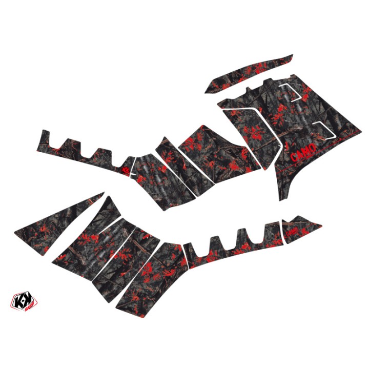 Kit Déco Quad Camo Polaris 850 Sportsman Forest Noir Rouge (2017-2020