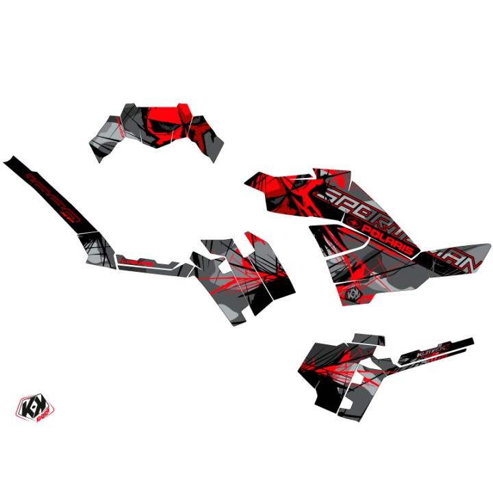 Kit Déco Quad Evil Polaris 850 Sportsman Forest Gris Rouge (2021-2023
