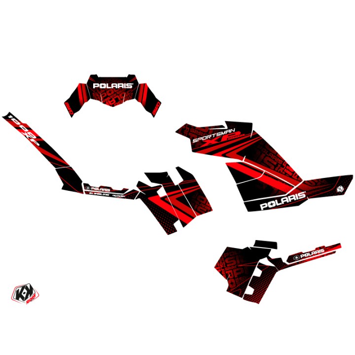 Kit Déco Quad Rock Polaris 850 Sportsman Forest Noir Rouge (2021-2023
