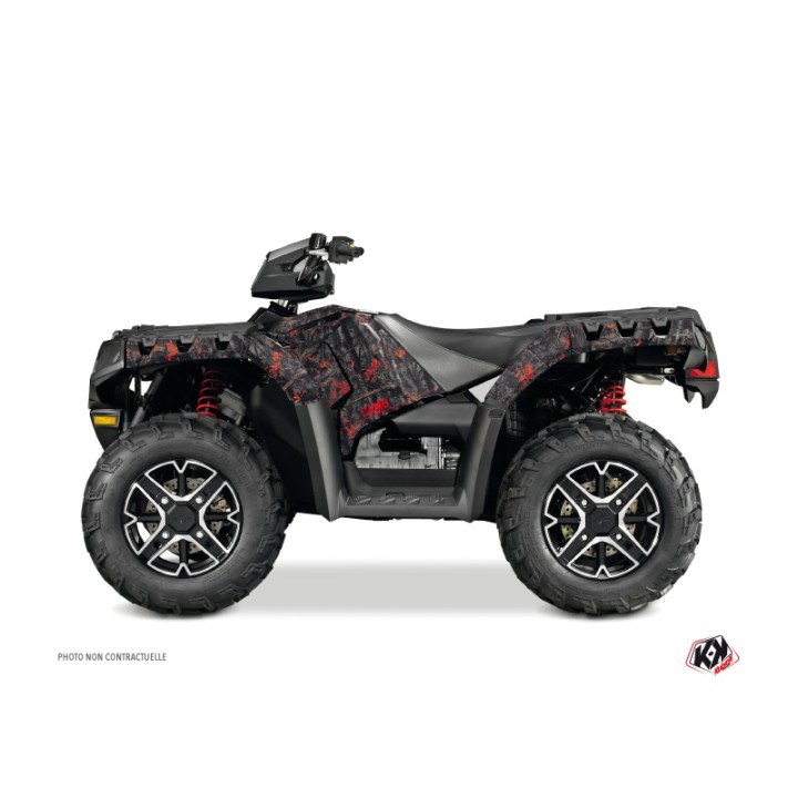 Kit Déco Quad Camo Polaris 850 Sportsman Forest Noir Rouge (2021-2023