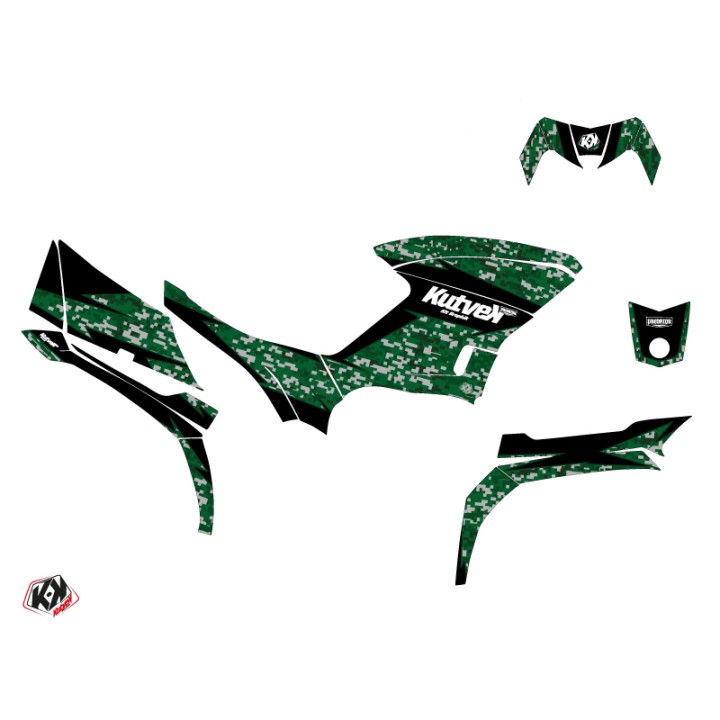 Kit Déco Quad Predator Yamaha 450 Kodiak Noir Vert (2003-2017)