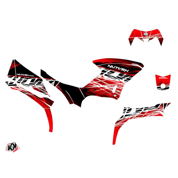 Kit Déco Quad Eraser Yamaha 450 Kodiak Rouge Blanc (2003-2017)