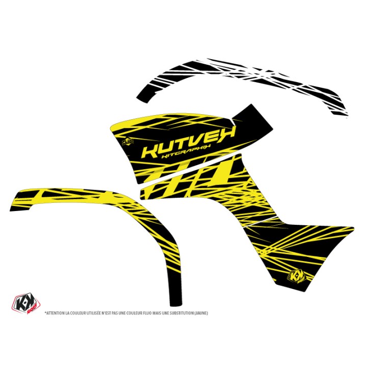 Kit Déco Quad Eraser Fluo Yamaha 125 Grizzly Jaune (2005-2013)