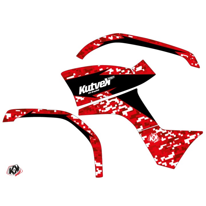 Kit Déco Quad Predator Yamaha 125 Grizzly Rouge (2005-2013)