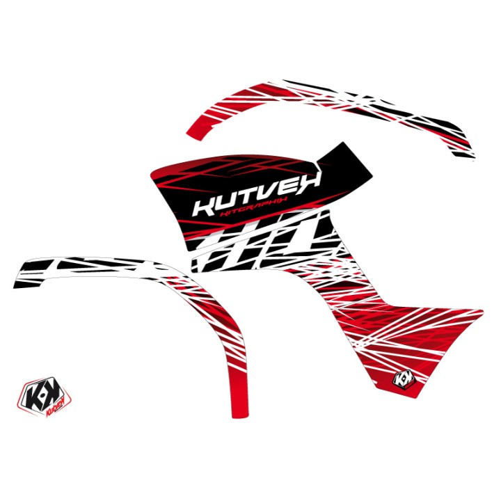 Kit Déco Quad Eraser Yamaha 125 Grizzly Rouge Blanc (2005-2013)
