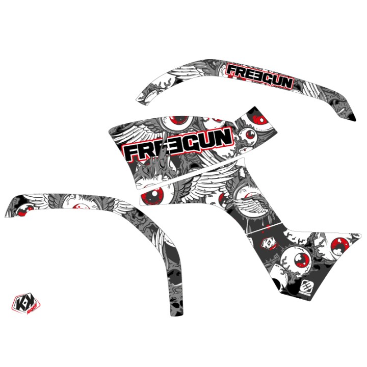 Kit Déco Quad Freegun Eyed Yamaha 125 Grizzly Rouge (2005-2013)