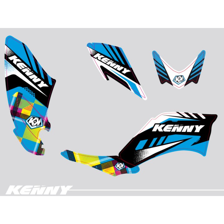 Kit Déco Quad Kenny Yamaha 250 Raptor Bleu (2008-2014)
