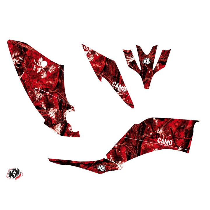 Kit Déco Quad Camo Yamaha 250 Raptor Rouge (2008-2014)