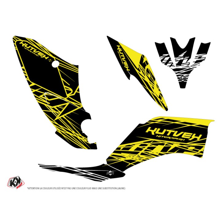 Kit Déco Quad Eraser Fluo Yamaha 250 Raptor Jaune (2008-2014)