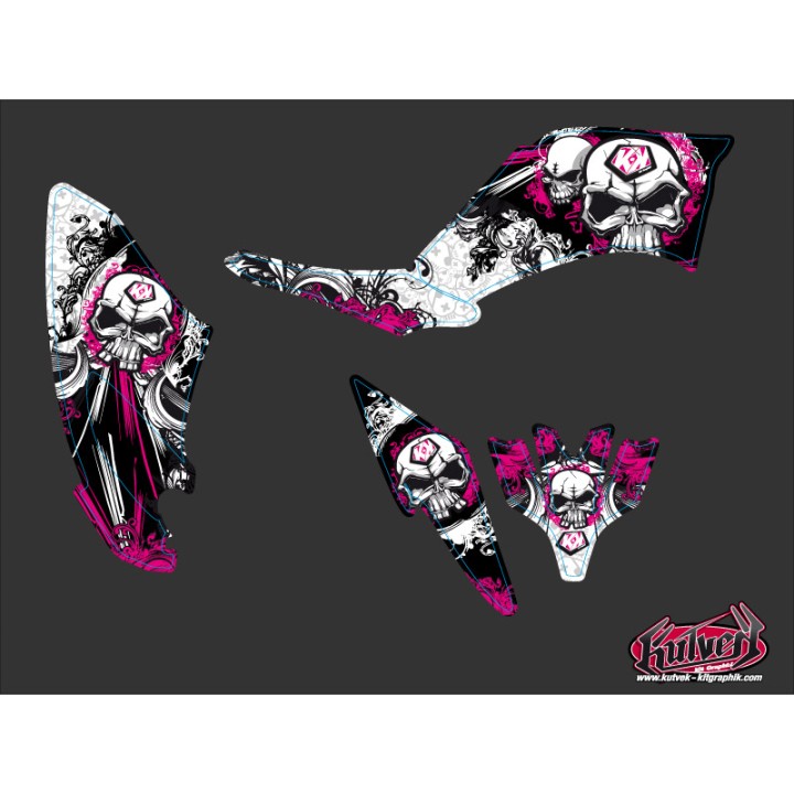Kit Déco Quad Trash Yamaha 250 Raptor Noir Rose (2008-2014)