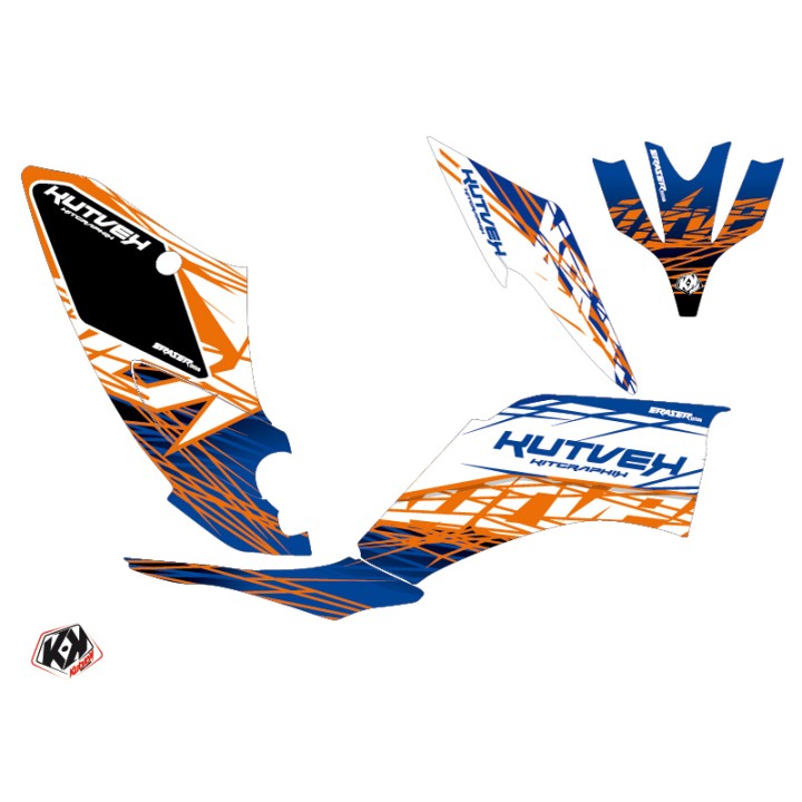 Kit Déco Quad Eraser Yamaha 250 Raptor Bleu Orange (2008-2014)