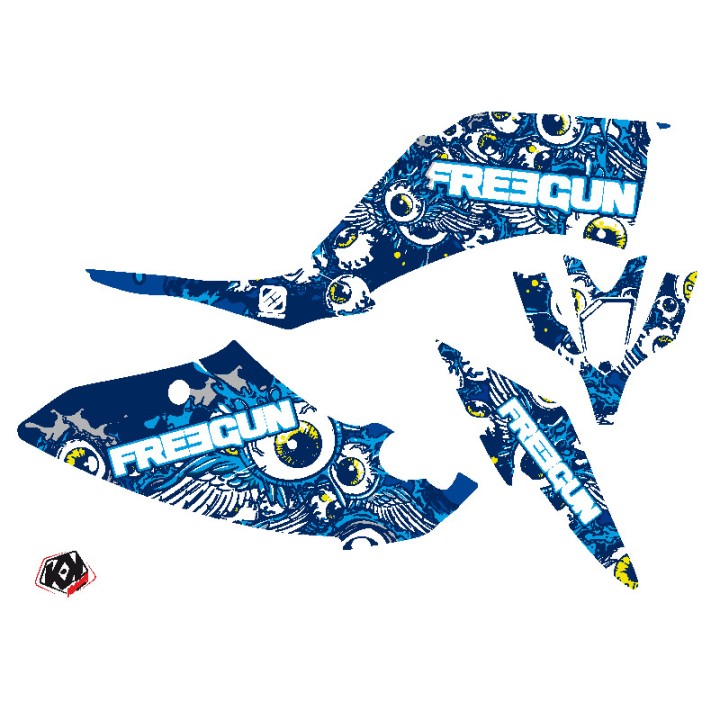 Kit Déco Quad Freegun Eyed Yamaha 250 Raptor Bleu (2008-2014)