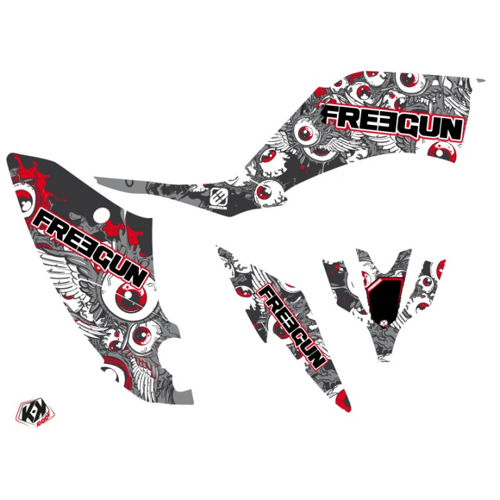 Kit Déco Quad Freegun Eyed Yamaha 250 Raptor Rouge (2008-2014)