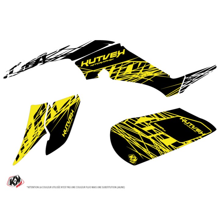 Kit Déco Quad Eraser Fluo Yamaha 350 Raptor Jaune (2005-2015)