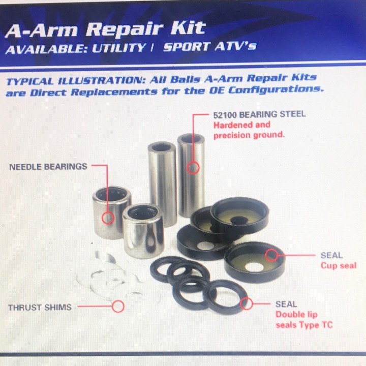 kit de reconditionnement de triangle superieur quad yamaha