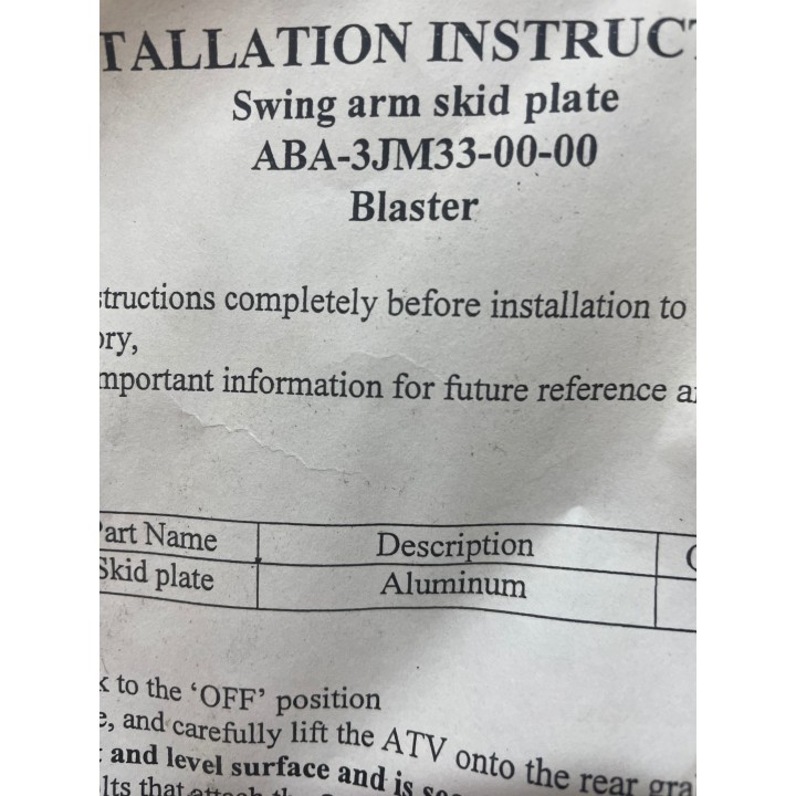 sabot en aluminium quad 200 blaster yamaha