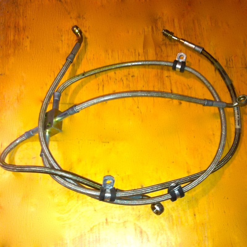 Durite De Frein Avant Moto Origine, 85cm - Occasion Contrôlée, état Correct (traces Oxydation)